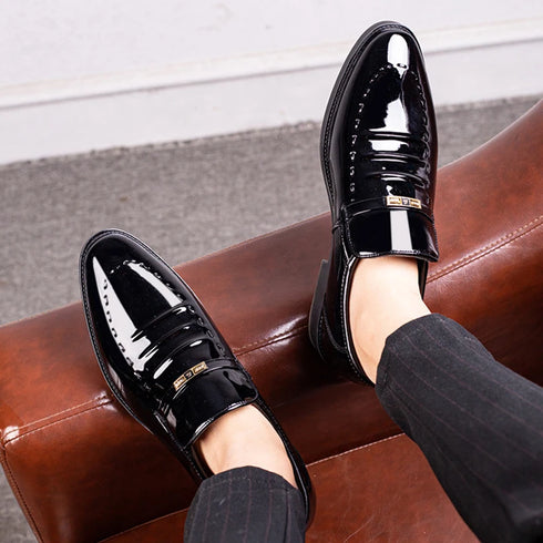 Men's Classic Patent Leather Dress Shoes for Formal Office and Party Business Oxfords